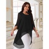 INSPIRE CHIC Women's High Low Hem Scoop Neck Asymmetrical 3/4 Sleeve Summer Top - 3 of 4