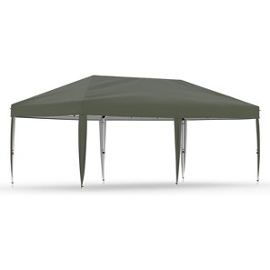 10x10/10x20 Pop Up Canopy Tent – Instant Setup Outdoor Gazebo with 1-Button Push, Portable Commercial Tent for Backyard, Camping, Beach & Parties - 1 of 4