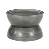 24.5" Round Hammered Metal Coffee Table,Modern Hourglass Accent Table with Lipped Edge for Living Room-Baofuwish - 3 of 4