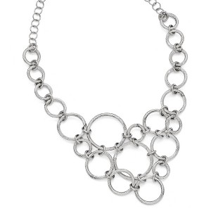 Black Bow Jewelry Textured Multi Circle Collar Necklace in Sterling Silver, 18.5 Inch - 1 of 4
