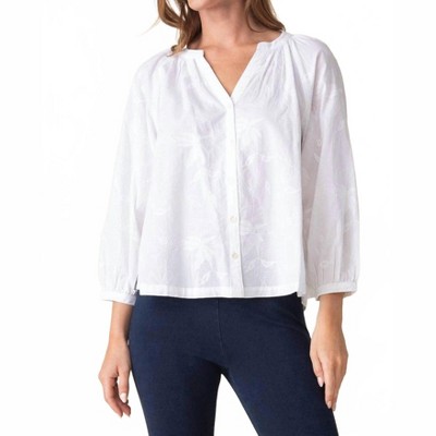 Women's Floral Embroidery Romance Shirt - habitat