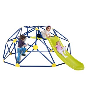 Costway 8FT Climbing Dome w/ Slide Outdoor Kids Jungle Gym Dome Climber - 1 of 4