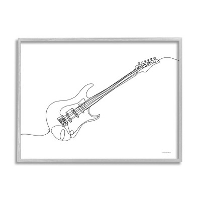 Stupell Industries Guitar Line Doodle Musical Instrument Framed Giclee