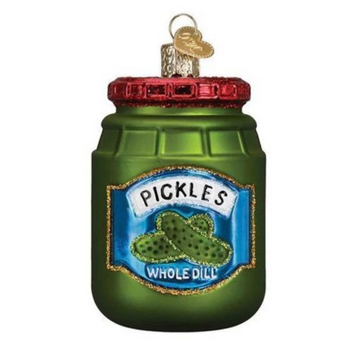 Old World Christmas 3.5 Inch Jar Of Pickles Whole Dill Tree Ornaments - image 1 of 3