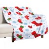 DSANE Christmas Socks Pattern Christmas Throw Blanket Soft Fleece Christmas Blanket Cozy Flannel Throw for Couch Bed - 3 of 4