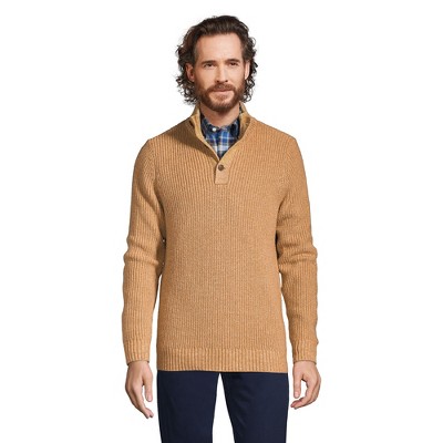 Lands End Men s Cotton Blend Button Mock Neck Sweater Target