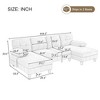 Homy Casa U-Shaped Sectional Sofa with Storage Pockets and Armrest Pillows, Modern 6-Seat Living Room Couch, Grey - 3 of 4