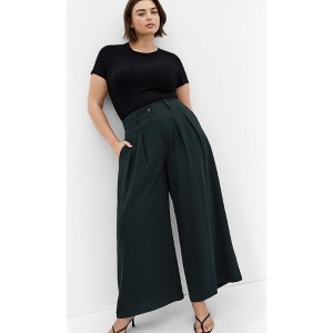 Women's Plus Size Abbie Wide Leg Pant  - emerald | CITY CHIC - 1 of 4