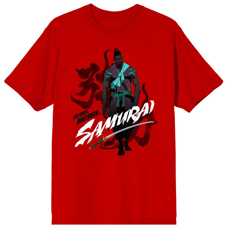 Yasuke Villager Boatsman Samurai Men's Red T-shirt, 1 of 3