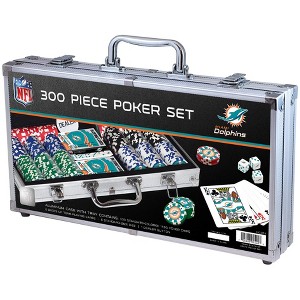 MasterPieces Casino Style 300 Piece Poker Chip Set - NFL Miami Dolphins - 1 of 4
