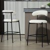 OUTSUPPLY Bar Stool, Black Metal Base with Footrest for Kitchen, Cafe, Vanity, Easy Assembly - 4 of 4