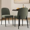 Upholstered Dining Chairs with Linen Blend Fabric and Metal Legs, Modern Armless Side Chairs for Dining Room-Maison Boucle - 2 of 4