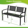 Costway Outdoor Bench 50 Inches Garden Bench with Patterned Backrest and Curved Armrests - 3 of 4