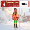 Costway 1/2 PCS 5 FT Lighted Christmas Nutcracker with Glitter Sword, 100 LED Lights Ground Stakes - 3 of 4