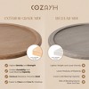 COZAYH Rustic Table Round Accent Wood Tray Top Curved Base Furniture, Set of 2 - 3 of 4