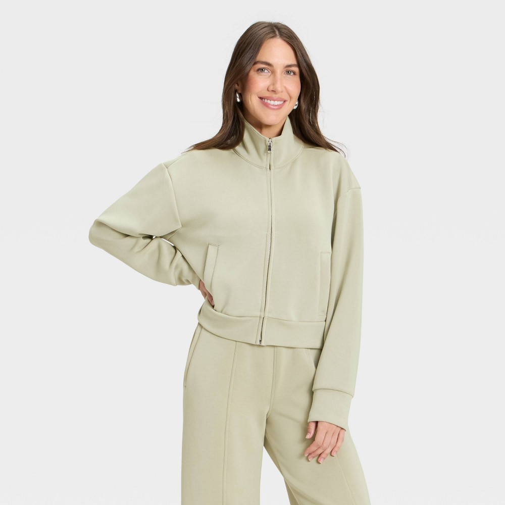 Women's Sandwash Zip-Up - A New Day™ Light Green S