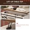 47" Lift Top Coffee Table w/ Hidden Compartment and Storage Shelf, Multifunction Coffee Table, Large Hidden Compartment, Adjustable Shelf - 3 of 4