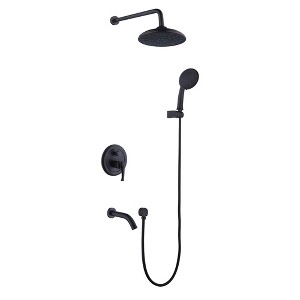 CASAINC 3-Spray Patterns 8.3 in. Tub Wall Mount Dual Shower Heads in Spot Resist - 1 of 4