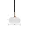 Toltec Lighting Paramount 1 - Light Pendant in  Matte Black/Brass with 10" White Muslin Shade - 2 of 2