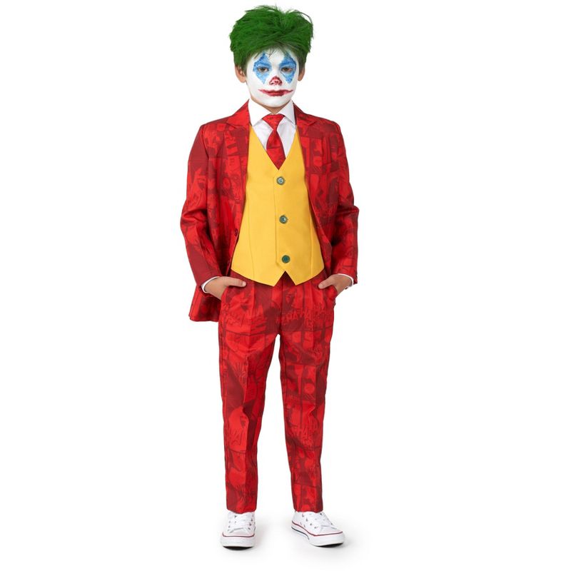 Suitmeister Boys Party Suit - Scarlet Joker Costume - Red, 1 of 7
