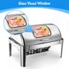 Roll Top Chafing Dish Buffet Set - 9 Qt Stainless Steel Professional Buffet Chafer with Warming & Cooling Tray for Wedding Catering Banquets Parties - 3 of 4