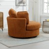 Hrinhom 42" W Upholstered Barrel Chair,Faux Shearling Swivel Sofa Chair With Metal Base - 4 of 4