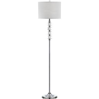 60" Lombard Street Floor Lamp Clear/Chrome (Includes CFL Light Bulb) - Safavieh