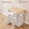 Costway Drop Leaf Kitchen Island Cart with Power Outlet Mobile Buffet Storage Cart with Microwave Shelf - 4 of 4