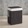 Laundry Hamper Sorter with Lid, 23.8 Gal (90 L) Synthetic Rattan Clothes Laundry Basket Storage with Lid and Handles Removable Liner Laundry Sorter - 3 of 4