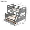 NicBex Twin Over Full Convertible Bunk Bed with Safety Guardrail and 2 Drawers,Loft Bed with Ladder and Converts to 2 Beds,Bunk Beds for Bedroom - 3 of 4