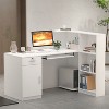 Famapy White L-Shaped Reception Desk With Keyboard Tray and Storage Compartments - 4 of 4