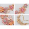 Alilang Gold Tone Multicolor Enamel Floral Statement Necklace with Pearl and Crystal Accents - 4 of 4