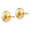 Black Bow Jewelry 11mm (7/16 Inch) 14k Yellow Gold Polished Button Post Earrings - 2 of 4