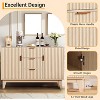 Acekool Fluted Sideboard Buffet Cabinet, 47.2" Accent Storage with 3 Drawers 2 Doors, Modern Coffee Bar, Kitchen or Entryway - 4 of 4