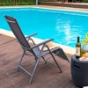 Costway 2PCS Patio Outdoor Folding Reclining Lounge Chair w/ Adjustable Backrest - 4 of 4