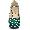 Allegra K Women's Polka Dots Platform Round Toe Ankle Strap Stiletto High Heel Pumps - 2 of 4