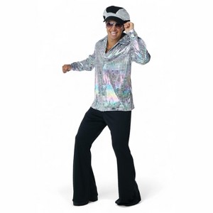 California Costumes Silver Mirrorball Disco Shirt and Hat Adult Kit - 1 of 4