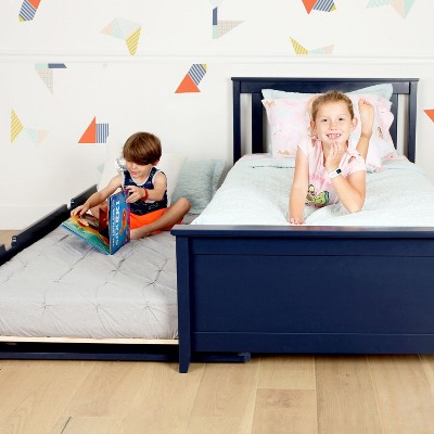 Max & Lily Blue Twin-Size Wood Bed with Trundle