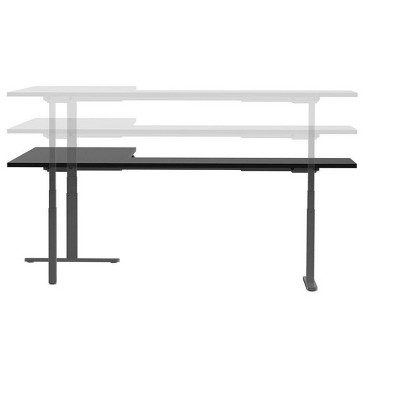 ErgoFlex Gray Triple-Motor L-Shaped Adjustable Sit-Stand Desk Frame