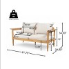 Outdoor Patio Acacia Wood Loveseat,2-Seater Armrest Lounge Chair for Balcony,Modern Fabric Cushion Small Space Furniture-Cuddlewood - 4 of 4