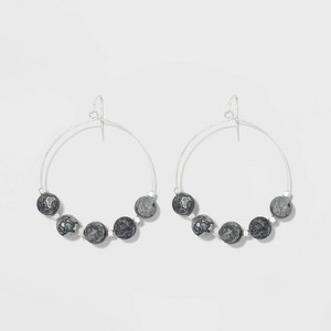 Bead Hoop Earrings - Universal Thread Gray/Silver, Women