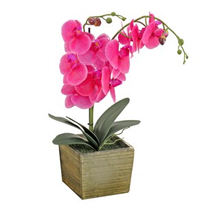 21" Artificial Purple Orchid in Wood Box - National Tree Company - 1 of 3