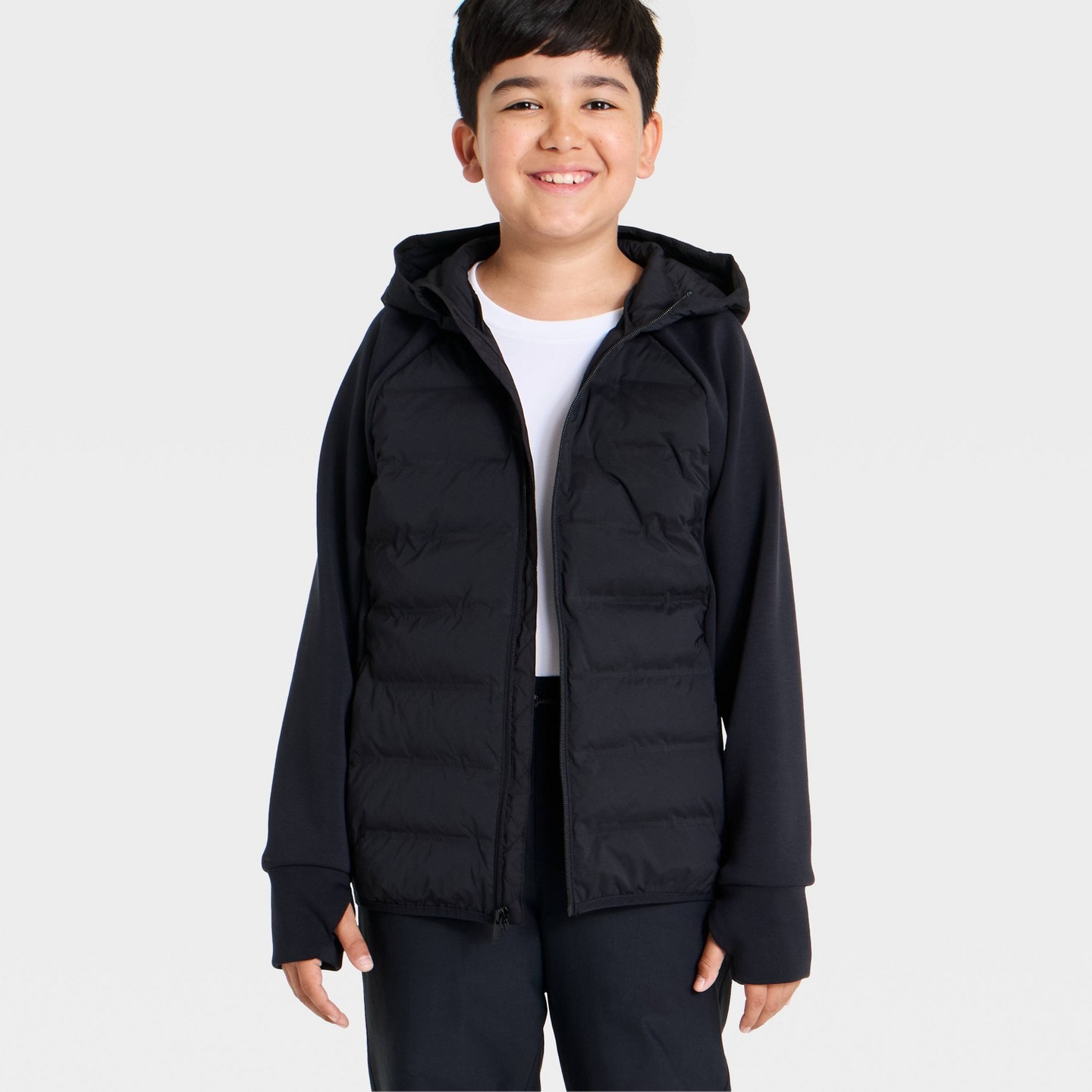 Куртка All In Motion Spacer Hybrid Quilted Jacket для мальчиков, цвет: Чёрный — фото 2