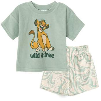 Disney Mickey Mouse Lion King Simba T-Shirt and Shorts Outfit Set Toddler to Big Kid