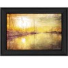 HomeRoots Yellow Sunset Boats In Marina Black Framed Print Wall Art - 4 of 4
