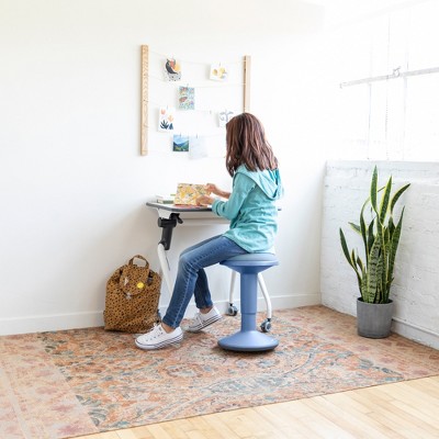 Powder Blue Cushioned Foam Adjustable Wobble Stool