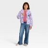 Girls' Stitch and Angel Woobie Hooded Zip-Up Sweatshirt - Purple - 4 of 4