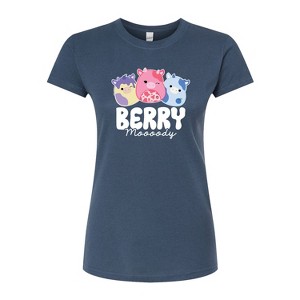 Women's Squishmallows Berry Moooody Fitted Graphic T-Shirt - Indigo - Medium - 1 of 2
