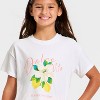 Girls' Short Sleeve Cropped 'Dolce Vita' Graphic T-Shirt - Cat & Jack™ White - 2 of 4