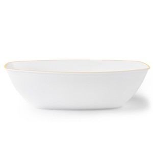 Posh Setting White and Gold Rim Oval Salad Bowl - 72 oz. - 4 Pack - 1 of 4